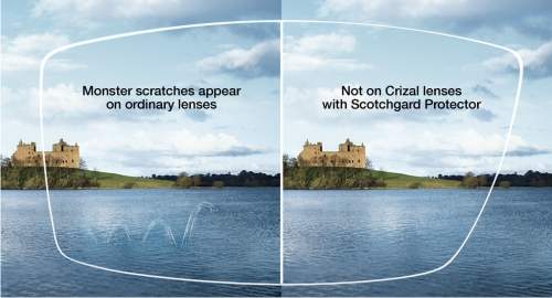 Crizal no-glare lenses resist ordinary scratches